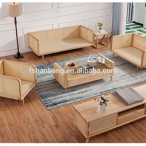 Modern Design Living Room Nordic Wood Leisure Rattan Sofa Set - Buy Nordic Wood Sofa,Rattan Sofa ...