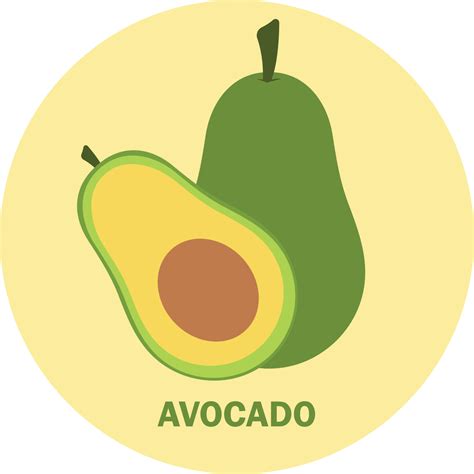 plano aguacate Fruta icono clipart animado vector ilustración 19862051