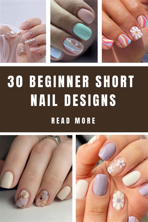 30 BEGINNER SHORT NAIL DESIGNS | Short nail designs, Simple spring