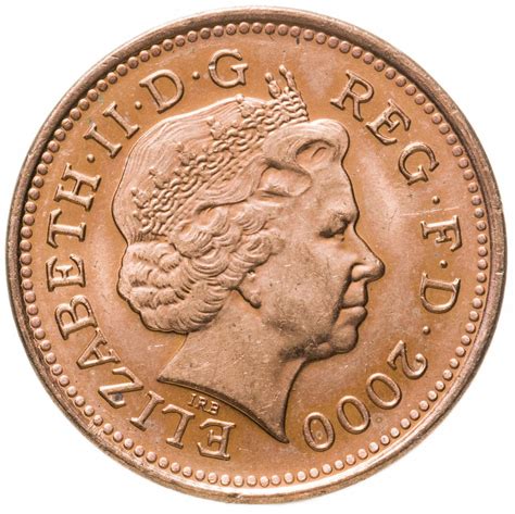 Монета Великобритания 1 пенни (penny) 2000 стоимостью 250 руб.