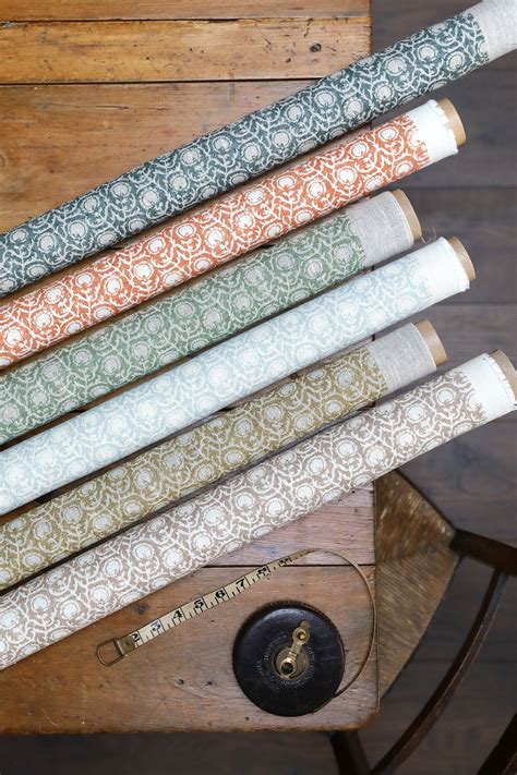 Indira Sky on Double Cream Linen - Peony & Sage