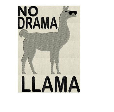 Llama Quote no Drama Llama EMBROIDERY DESIGN - Etsy