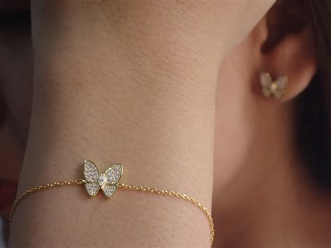 Butterfly Bracelet / Diamonds Butterfly Bracelet / 925 - Etsy