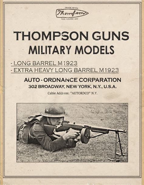 Tommy Gun Military Model M1923 AOC Catalog - Thompson Submachine Gun