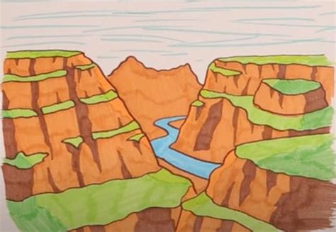 draw  grand canyon step  step