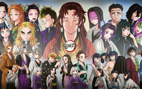 Demon slayer: kimetsu no yaiba characters 6K wallpaper download