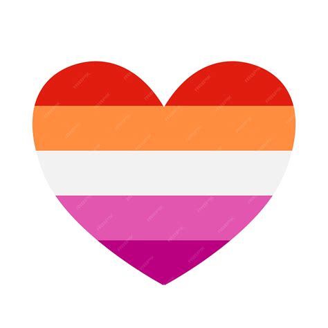 Premium Vector | Vector flat lesbian lgbt flag heart