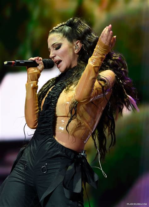 Tulisa Contostavlos See Through Latex Top On A Stage - PlayCelebs.net