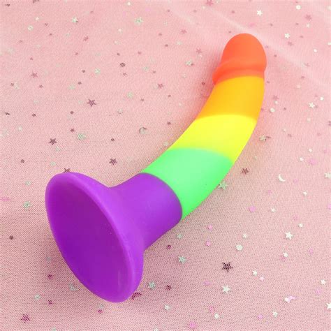 Realistic Rainbow DildoRainbow Colored Dildo With Strong | Etsy