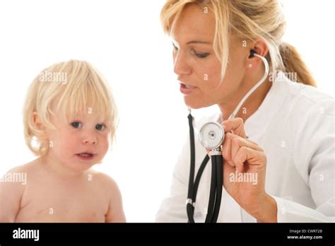 Female doctor with child Stock Photo - Alamy