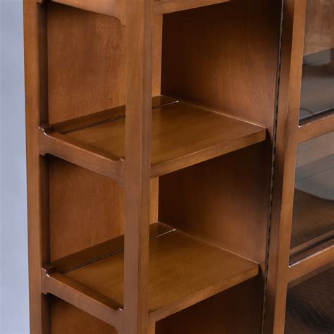 Mid-Century Modern Bookshelf China Cabinet and Floating Base - Furnish