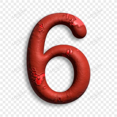 Abstract Red 3d Number 6, 3d Abstract, Alphabet Fonts, Font Mockup PNG ...