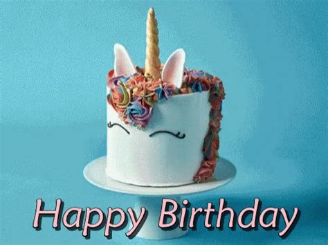 Happy Birthday Unicorn GIF - HappyBirthday Unicorn Cake - Discover ...
