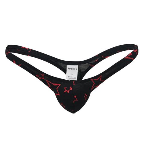 Men's G-string Thong Sexy Micro Thongs Printed Cotton Male Underwear ...