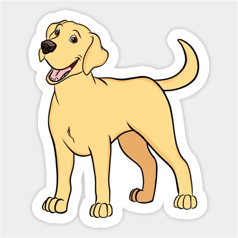 happy yellow lab dog sticker teepublic