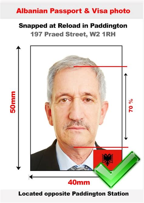 Albanian Passport Photo and Visa Photo snapped in Paddington, London