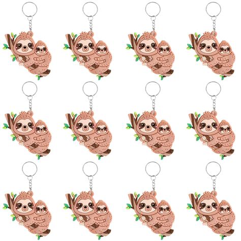Sloth Party Pack: 24 Adorable Keychains for Fun Themed Celebrations