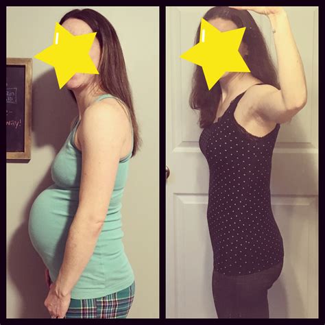 3 weeks post partum (left) and 40 weeks pregnant (right!)! Staying