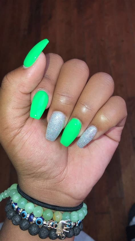 Lime Nails, Green Nails, Glitter Nails Acrylic, Nail Envy, Prom Nails ...