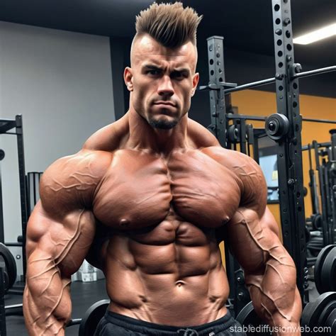 jacked guy  mohawk stable diffusion