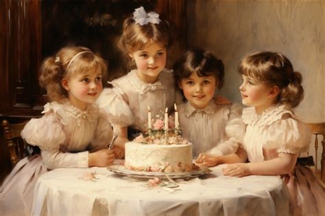 Vintage Kids Birthday Party Art Free Stock Photo - Public Domain Pictures