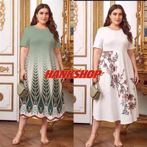 plus size dress overlap vintage maxi green white dress for women | Shopee Philippines