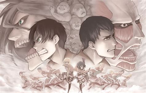 Обои атака титанов, Shingeki no Kyojin, вторжение титанов картинки на ...