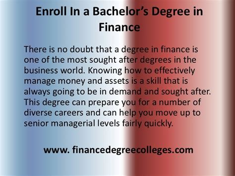 enroll   bachelors degree  finance