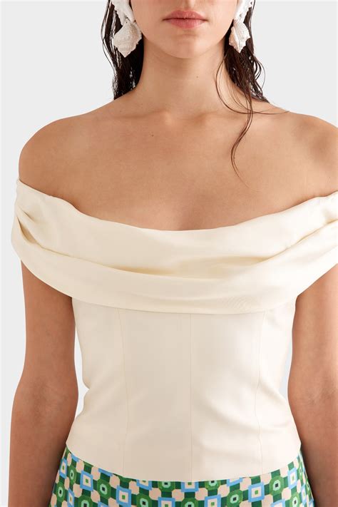 Venroy - Womens Silk Cowl Neck Bodice in Champagne