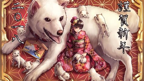 Anime Girl With Dog Wallpaper - PetsWall