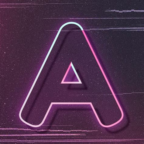 Pink neon glow letter A vector font typography | free image by rawpixel ...