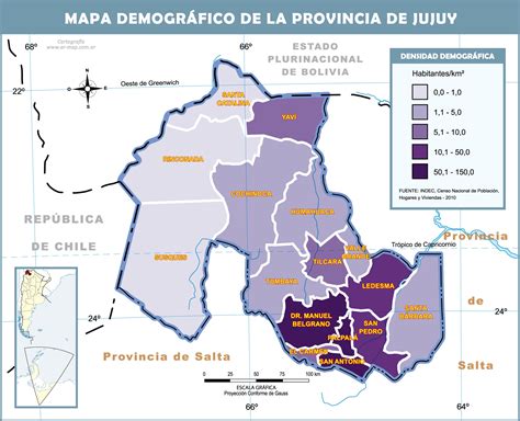 Demographic map of the Province of Jujuy | Gifex