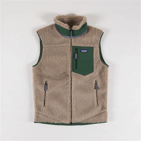 patagonia mens classic retro  fleece gilet vest seabird grey