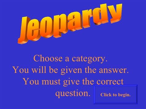 Pop Culture Jeopardy