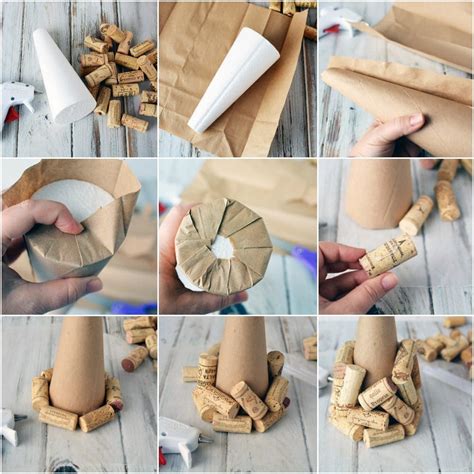 DIY Wine Cork Christmas Trees Craft | A Magical Mess | Wine cork crafts ...