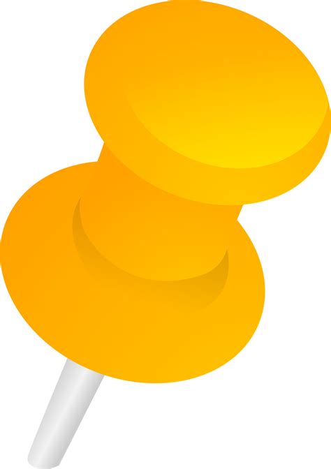 Yellow Push Pin 13869608 PNG
