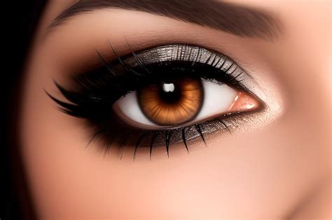 Premium AI Image | Closeup on a beautiful amber eye of a woman with makeup