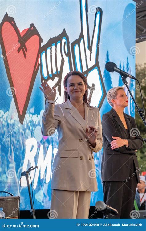 Svetlana Tikhanovskaya and Maria Kolesnikova at Presidential Campaing ...