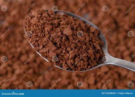 instant coffee granules scattered   surface flavored instant