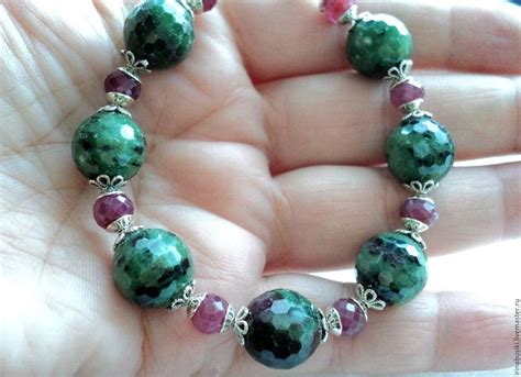 Браслет Цоизит и Рубин, серебро 925 | Jewelry, Beaded bracelets, Beaded