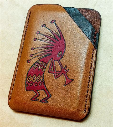 Кардхолдер "Кокопелли" | Leather card holder wallet, Card holder ...