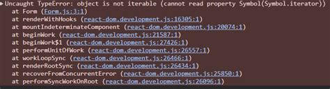 reactjs uncaught runtime error   react form hook stack