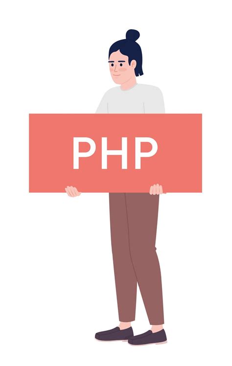 php developer semi flat color vector character learning programming
