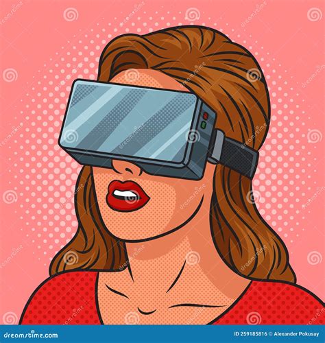 Girl Virtual Reality Glasses Pinup Pop Art Vector Stock Vector ...