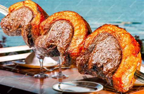 Picanha, традиционная бразильская вырезка из говядины, ресторан на ...