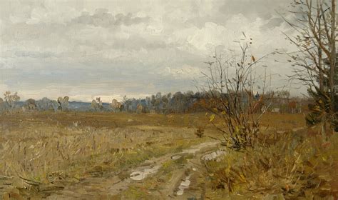 Осень. Ока, Олег Леонов- картина, осенний пейзаж, русское поле ...