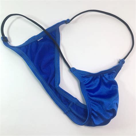 G205Y K205 Mens Micro Bikini String waist shiny satin knit nylon