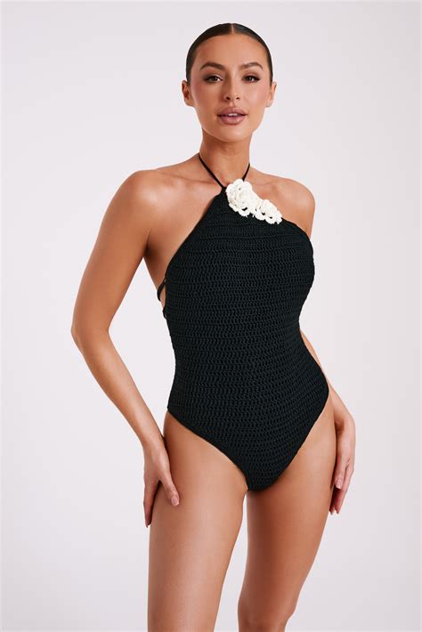 Marley Rose Crochet One Piece – Black/White - Women's Boutique Clothing