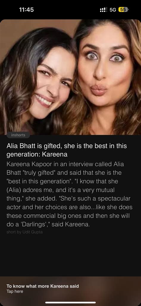 Kareena says Alia is the best actress in this generation.. I like her
