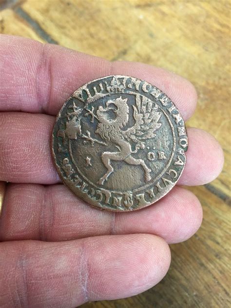 1628 Swedish One Ore Copper Coin with Griffin. Gustavus Adolphus was ...